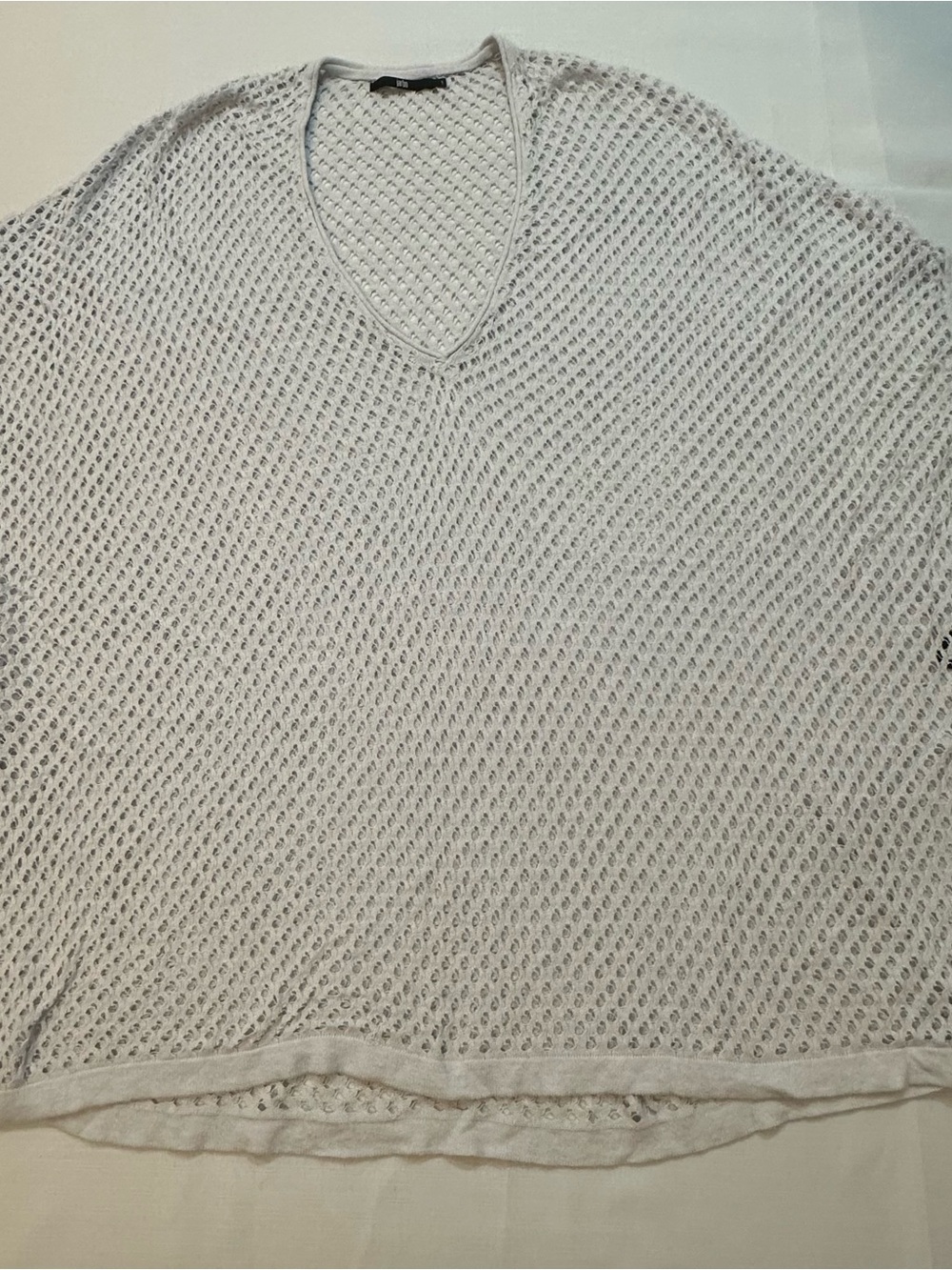 Jarbo Cotton Cashmere Open Knit Oversized Poncho Sweater Size 1